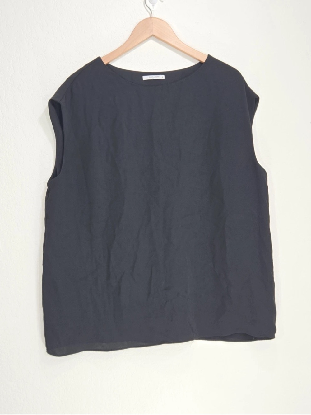 MM.LaFleur Black Sleeveless Boat Neck Shell Blouse Top Size XL Womens